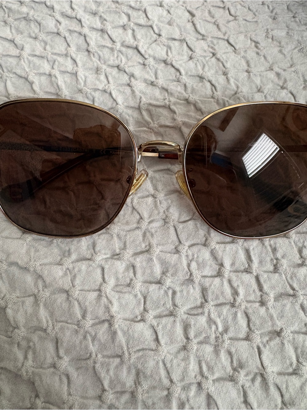 Coach Gold Metal Frame Sunglasses with Dark Brown Lenses - Picture 9 of 9